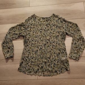 Eddie Bauer Sheer Dress Top Large Floral